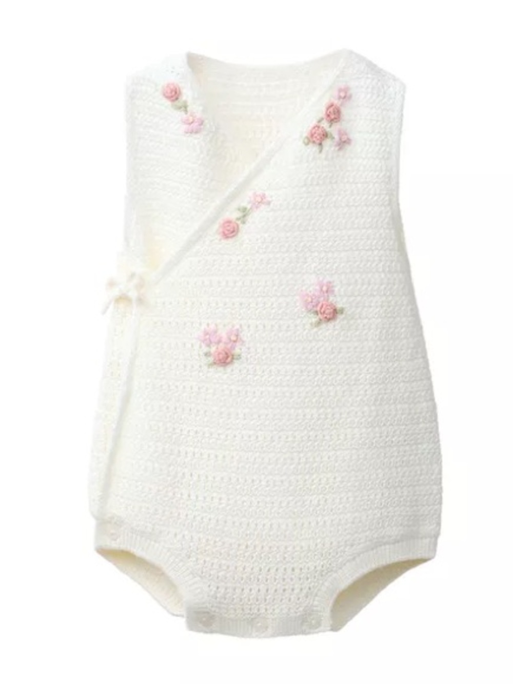 Zara FLORAL EMBROIDERED KNIT ROMPER